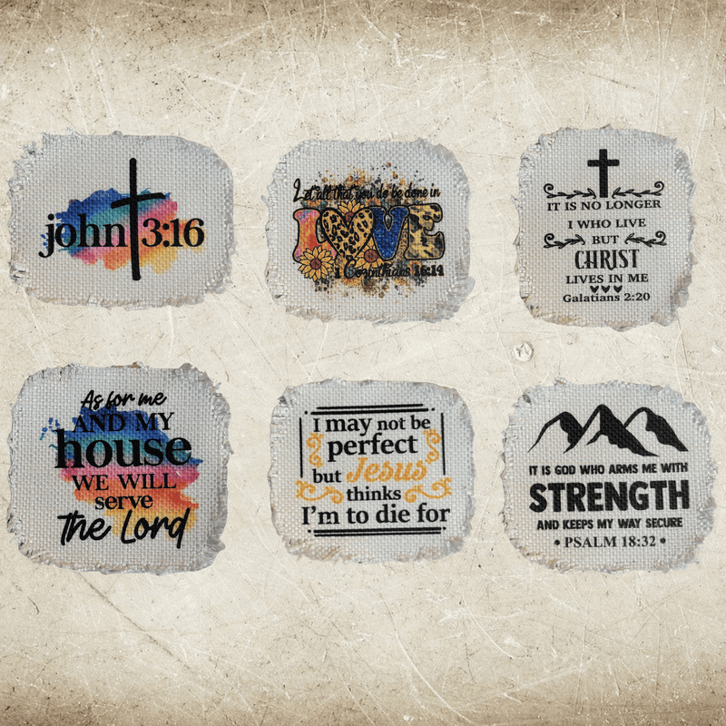 Christian Verses Frayed Sublimation Hat Patches – Designodeal