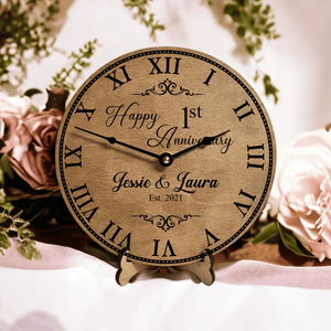 Happy 1st Wedding Anniversary Clock