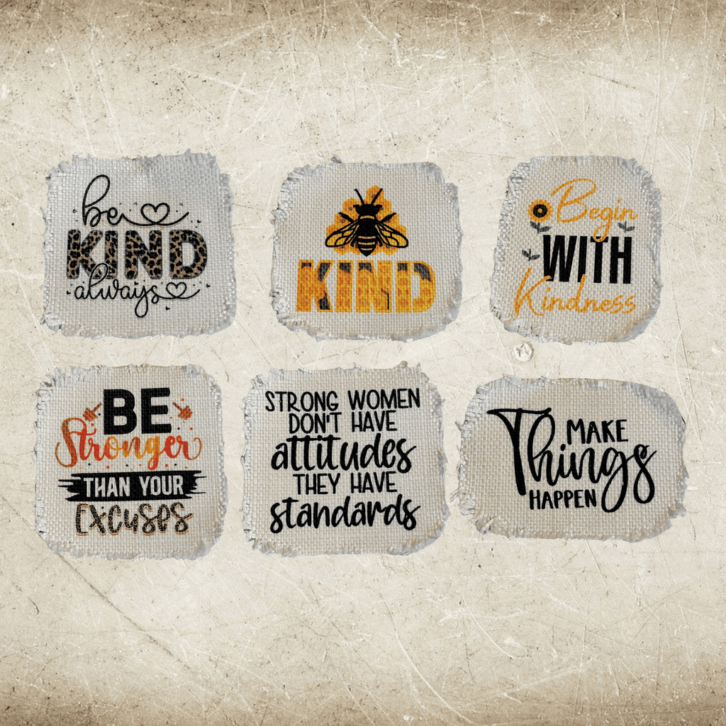 Kindness and Empowerment Frayed Sublimation Hat Patches – Designodeal