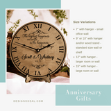 Happiness of Marriage Wedding or Anniversary Clock ~ Personalized