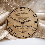Love Begins In a Moment and Lasts Forever Wedding or Anniversary Clock