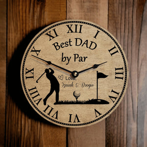 Best Dad By Par Clock Personalized Gift for Father's Day - Designodeal