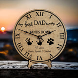 Best Dad Ever Hands Down Clock for Father's Day Personalized Gift - Designodeal