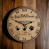 Best Dad Ever Hands Down Clock for Father's Day Personalized Gift - Designodeal