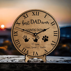 Best Dad Ever Hands Down Clock for Father's Day Personalized Gift - Designodeal