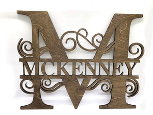 Custom Engraved Monogram Name Sign - Designodeal