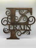 Custom Engraved Monogram Name Sign - Designodeal