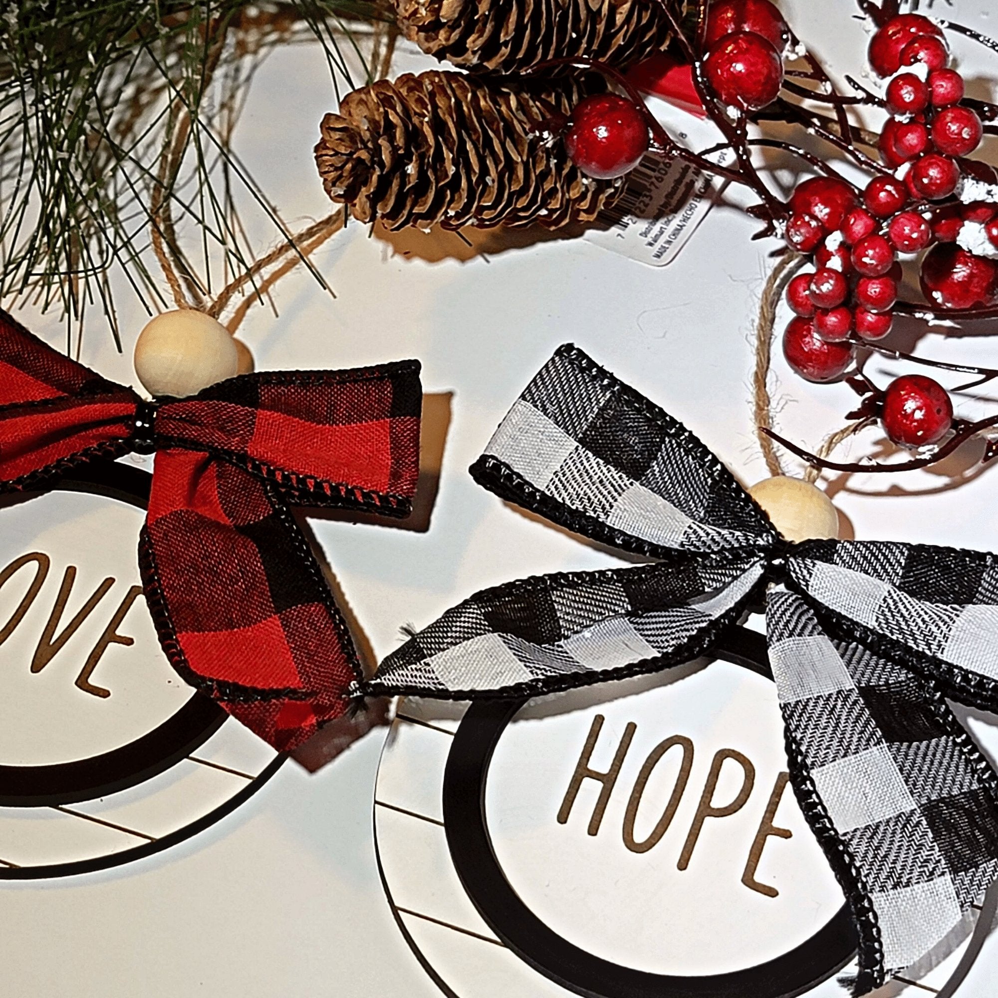 Faith Hope Love Peace Joy Farmhouse Christmas Ornament - Designodeal