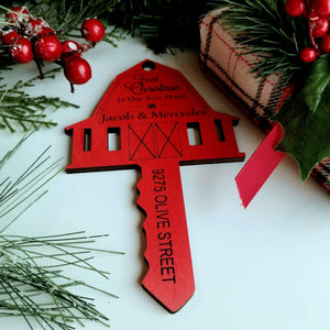 First Christmas in New Home Red Barn Key Christmas Ornament SVG DIGITAL DOWNLOAD Files - Designodeal