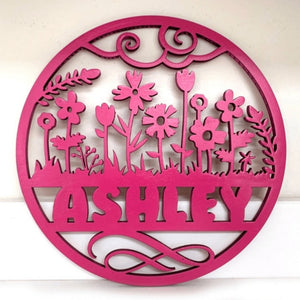 Home Decor Series Round Name Sign Without Backer - Designodeal