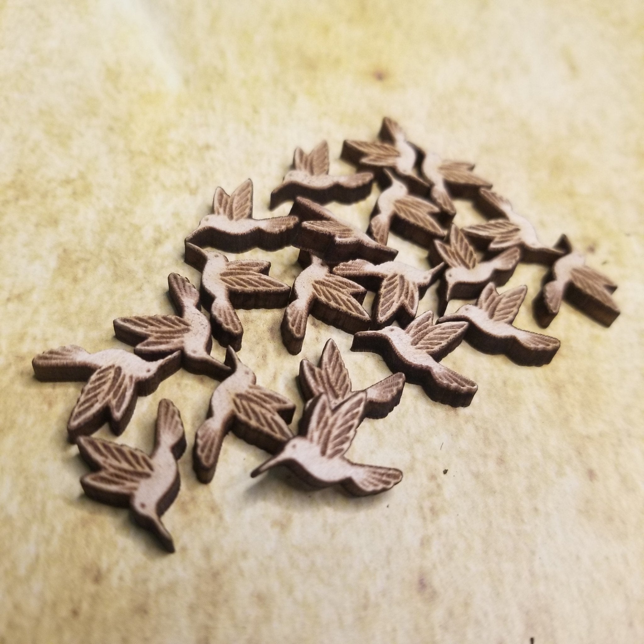 Hummingbird Wood Stud Earring Blanks and Wood Confetti - Designodeal