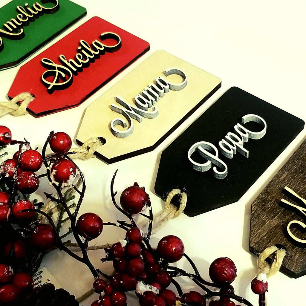 Christmas Stocking Name Tags Personalized Wooden Name Tags