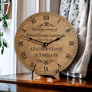 Personalized A Father's Love Is Timeless Memorial Clock - Designodeal