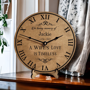 Personalized A Wife's Love Is Timeless Memorial Clock - Designodeal