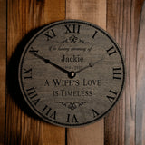 Personalized A Wife's Love Is Timeless Memorial Clock - Designodeal