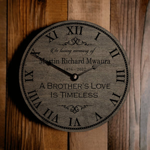 Personalized Brother's Love Is Timeless Memorial Clock - Designodeal