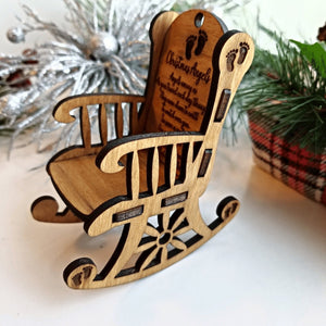 Personalized Christmas Angel Baby Memorial Ornament Rocking Chair - Designodeal