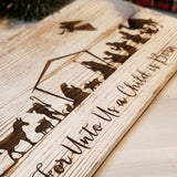 Rustic Farmhouse Christmas Nativity Scene Sign ~ Jesus Birth with Angel - Designodeal