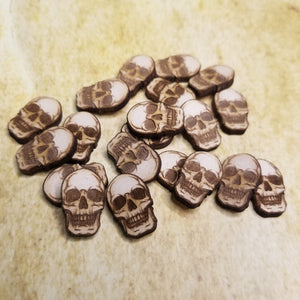Skull Wood Stud Earring Blanks and Wood Confetti - Designodeal
