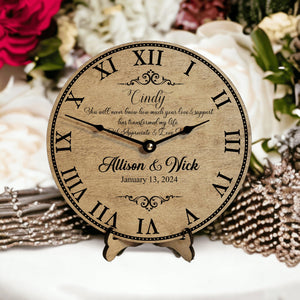 Wedding Day Gift for Step Parent Adoptive Parent or Mentor of the Bride & Groom - Wedding Clock - Designodeal
