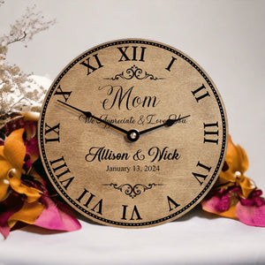 Wedding Day Gift to Mom of the Bride and Groom - Wedding Clock - Designodeal